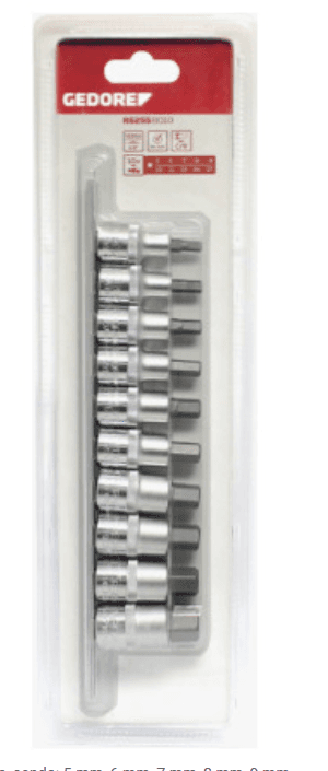 SOQUETE JG ENCAIXE 1/2 - 5 A 17 ALLEN - 10PCS GEDORE*