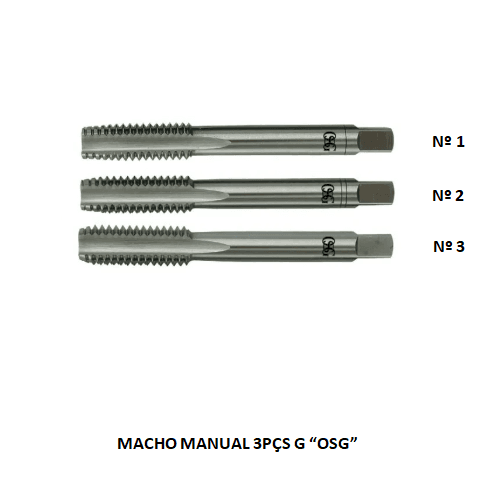 MACHO MANUAL UNC - 09.52 - 3/8 X 16 - 3PCS OSG