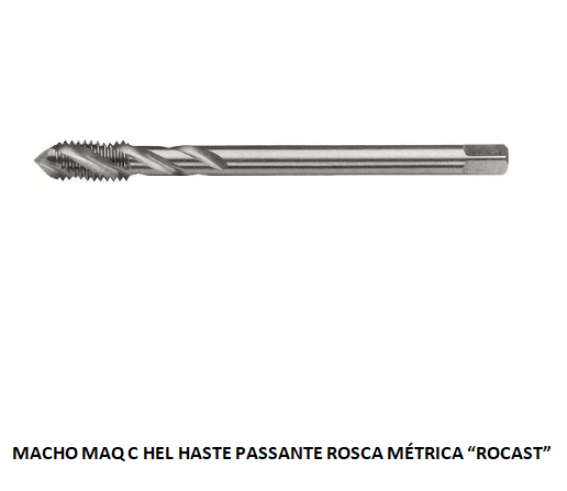 MACHO MAQ C HEL M05.0 X 0.80 - HASTE PASSASTE ROCAST