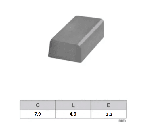 PASTILHA DE VIDEA SOLDAVEL - ASA 1040 - 7.9 X 4.8 X 3.2