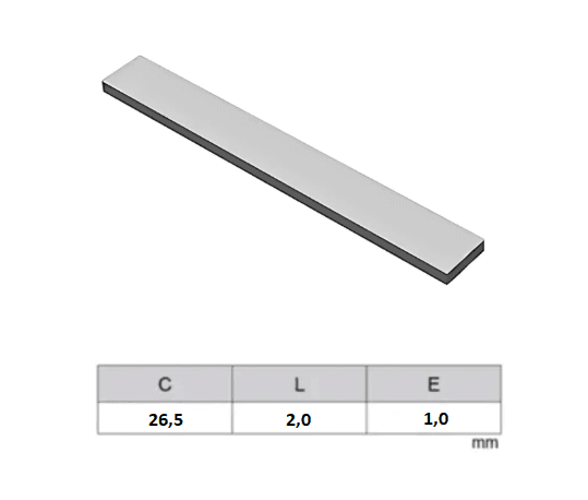 PASTILHA DE VIDEA SOLDAVEL - STB 12 - 26.5 X 2.0 X 1.0