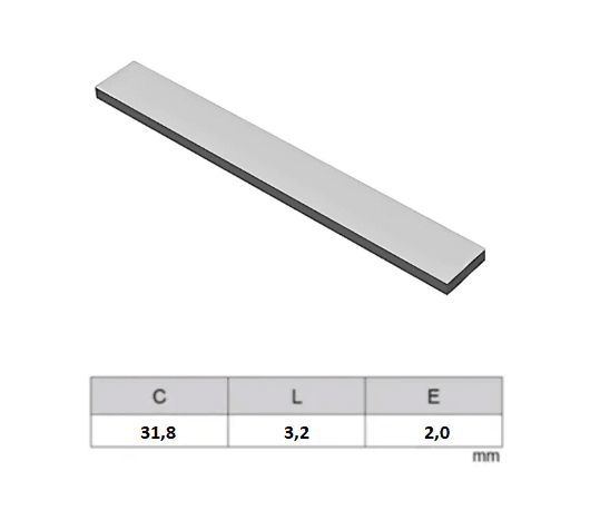 PASTILHA DE VIDEA SOLDAVEL - STB K10 - 31.8 X 3.2 X 2.0