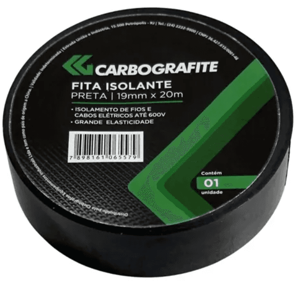 FITA ISOLANTE 19 X 20 600V PRETA
