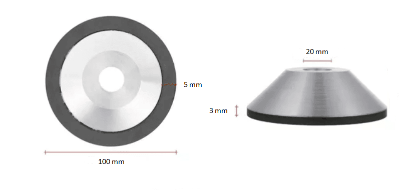 REBOLO DIAMANTADO 12A2 45°- D100 -  CAMADA 5 X 3 - F20 C75