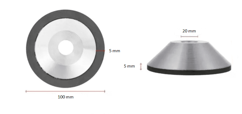 REBOLO DIAMANTADO 12A2 45°- D100 -  CAMADA 5 X 5 - F20 C75