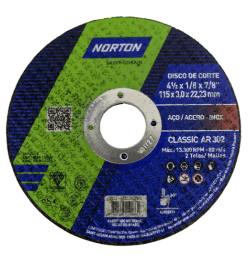 DISCO DE CORTE 04.1/2" 115X3.0X22.23 AR302