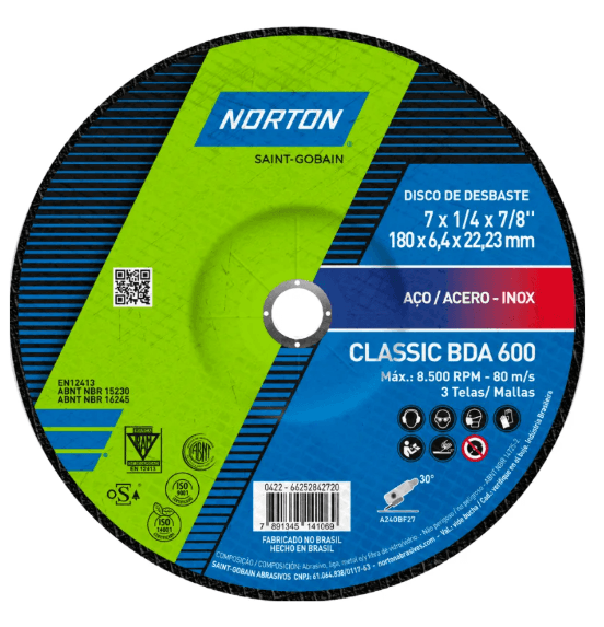DISCO DE DESBASTE 07" BDA600 NORTON CLASSIC***