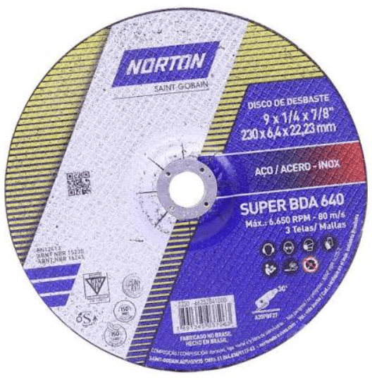 DISCO DE DESBASTE 09" BDA640 NORTON SUPER