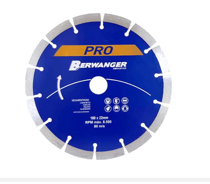DISCO DIAMANTADO SEGMENTADO PRO 110X22MM C/ ANEL 20MM E 16MM