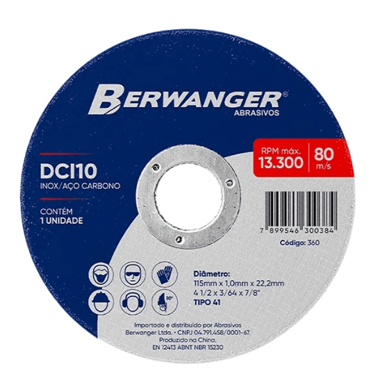 DISCO DE CORTE 04.1/2" 115X1.0X22.23 DCI 10