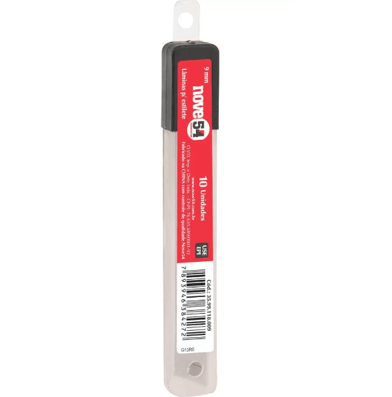 LAMINA P/ ESTILETE 09MM 10PCS NOVE54