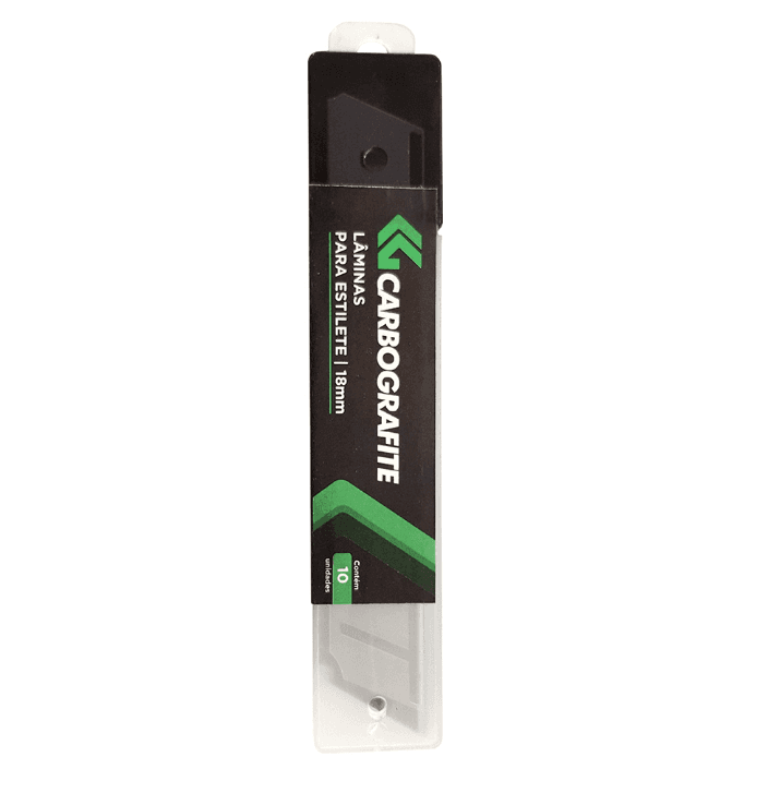LAMINA P/ ESTILETE 18MM 10PCS CARBOGRAFITE