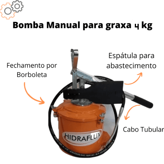 BOMBA GRAXA MANUAL 04 KG BALDE HIDRAFLUX