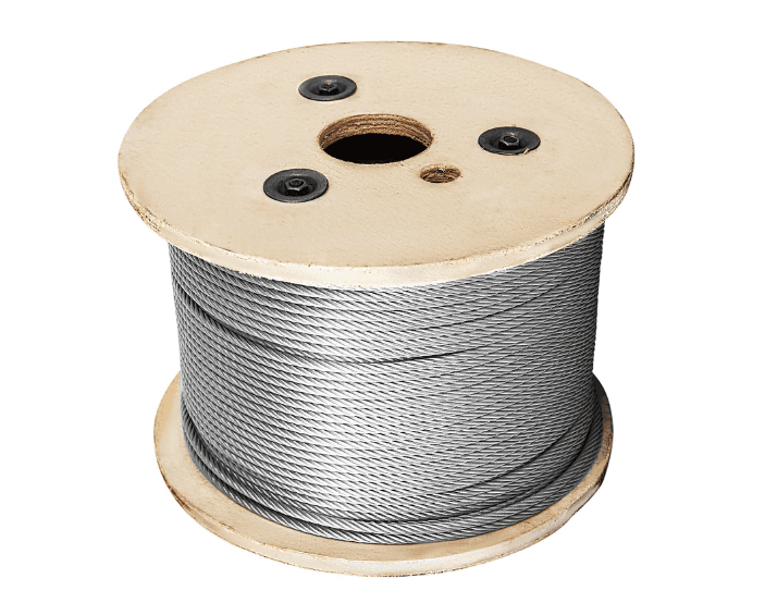 CABO DE ACO 3.20 - 1/8" 6X7 ROLO 100 METROS PLASTIFICADO*
