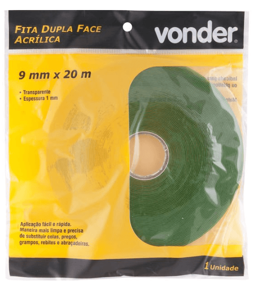 FITA DUPLA FACE ACRILICA 09 X 20 VERDE