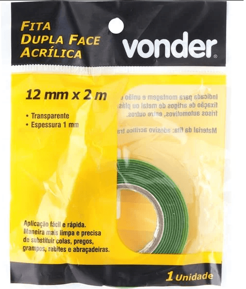 FITA DUPLA FACE ACRILICA 12 X 02 VERDE