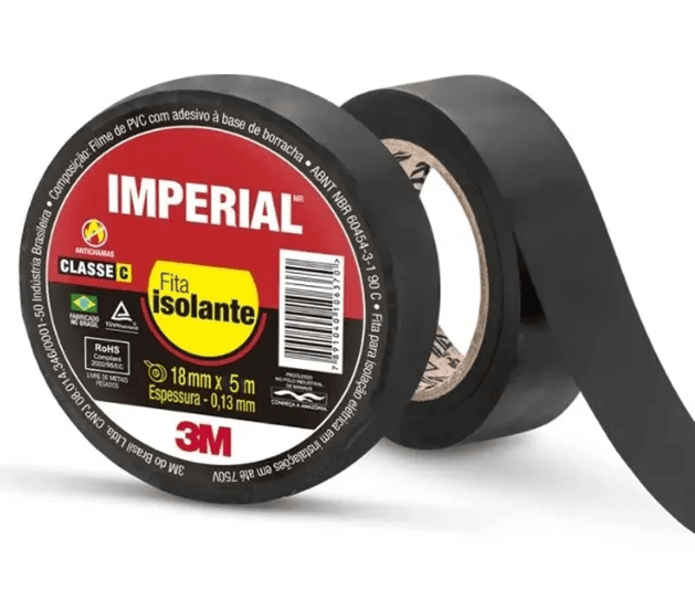 FITA ISOLANTE 18 X 05 - 90ºC 750V PRETA 3M