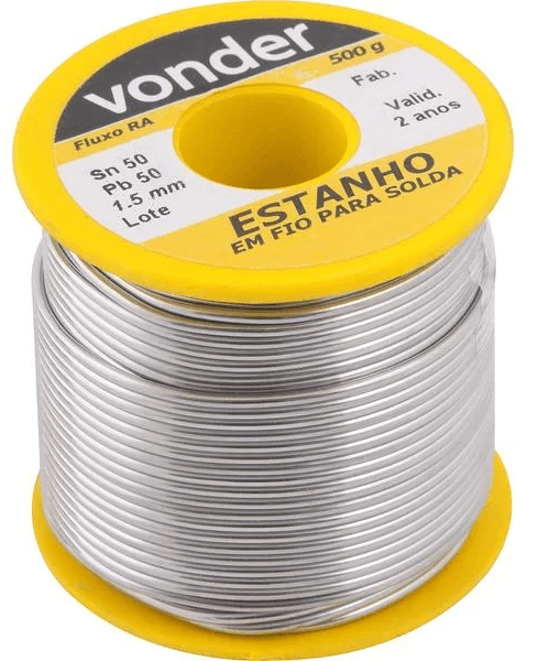 ESTANHO ROLO DE FIO 50X50 1.5 500 GR 1.5MM 500GR