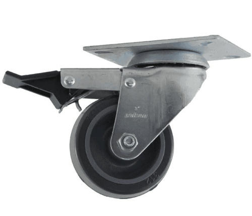 RODIZIO 3" GIRA PLACA PVC FREIO 60KG - GLPF 312 BP