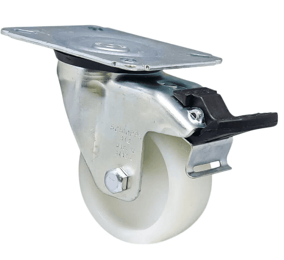 RODIZIO 4" GIRA PLACA NYLON FREIO 170KG - GLPF 412 NY