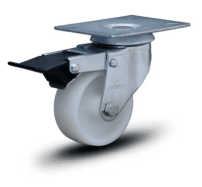 RODIZIO 3" GIRA PLACA NYLON FREIO 150KG - GLPF 312 NY