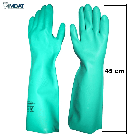LUVA NITRILICA LONGA T08 M - CA: 48.238 - 45CM