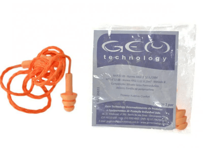 PROTETOR AURICULAR PLUG SILICONE S/CAIXA - 21DB - CA: 25.633