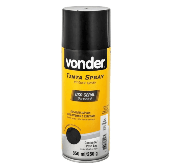 TINTA SPRAY PRETO BRILHANTE 350ML