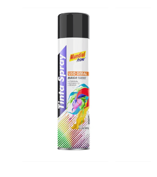 TINTA SPRAY PRETO SEMI BRILHO 400ML*
