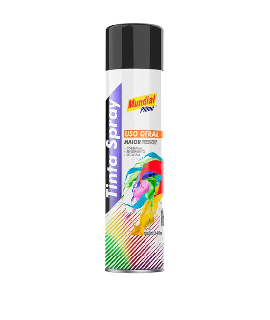 TINTA SPRAY PRETO BRILHANTE 400ML