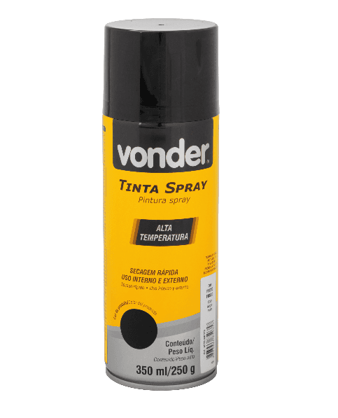 TINTA SPRAY PRETO FOSCO ALTA TEMPERATURA 350ML