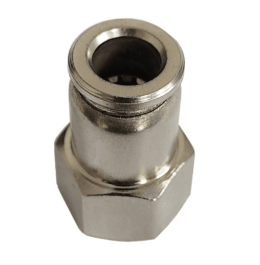 CONEXAO RETA 1/4FX08MM - ROSCA 1/4 FEMEA TUBO 08MM METALICA