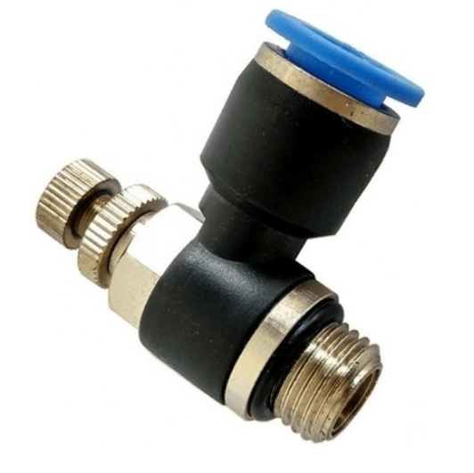CONEXAO "L" 1/8MX06MM - REGULADOR FLUXO ROSCA 1/8 TUBO 06MM