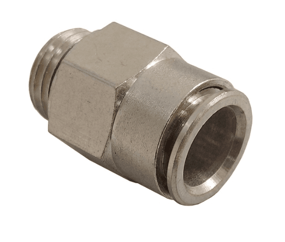 CONEXAO RETA 3/8MX12MM - ROSCA 3/8 MACHO TUBO 12MM METALICA