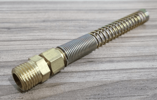 CONEXAO 1/4MX08MM - ROSCA 1/4 BSP MACHO TUBO 08MM COM MOLA*