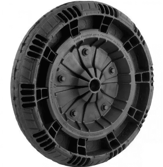 RODA COMPLETA PNEU MACICO 1" FLEXBORDER